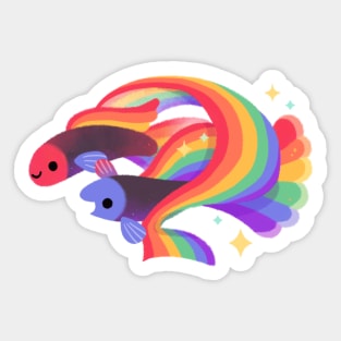 Rainbow guppy 3 Sticker